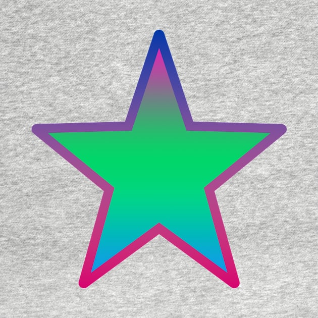 Bi+ Star (Poly Flag with upside-down Bi Flag outline) by opalaricious